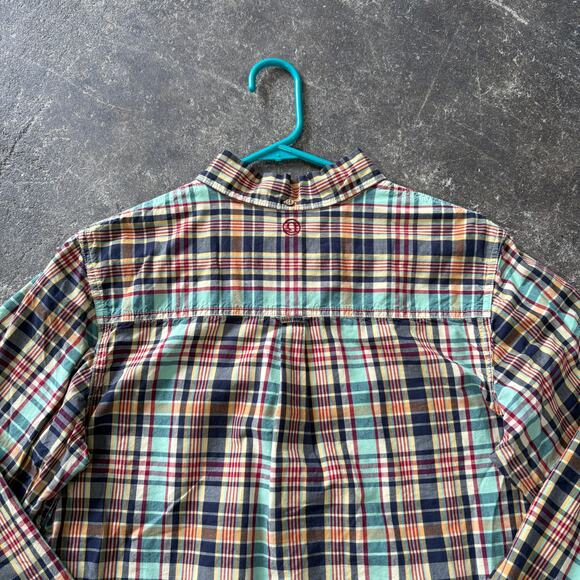 Gramicci Plaid Shirt Mens S Tan Green Skater Long Sleeve Button Up One Pocket - Picture 4 of 7